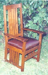 L. & J. G. Stickley Style Slatted Arm Chair